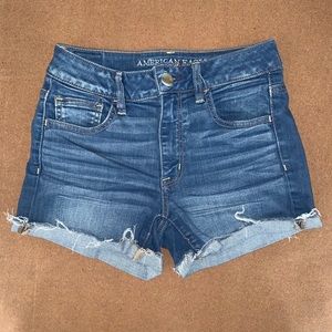 American Eagle High-Rise Shortie Jean Shorts